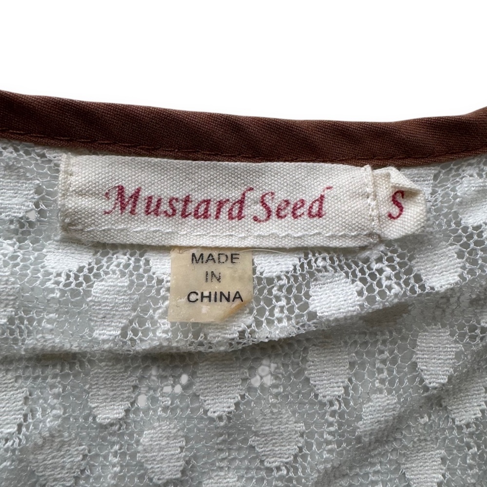 MUSTARD SEED White Sheer Polka Dot Lace Tank Top S - Picture 5 of 9